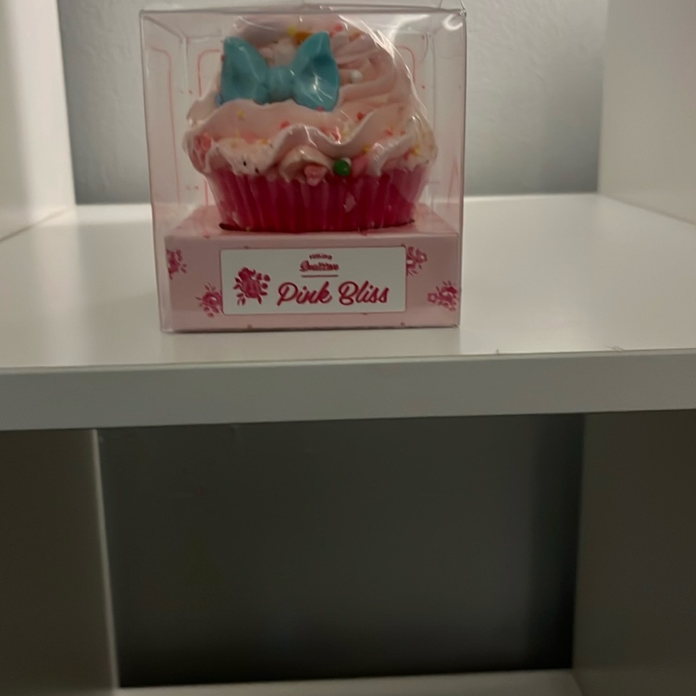 Pink Bliss Cupcake bath bomb with Blue Bow ( not sold anymore)